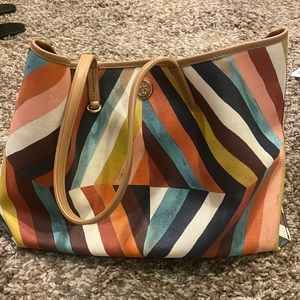 Tory Burch Women’s Kerrington Diamond Striped Tote